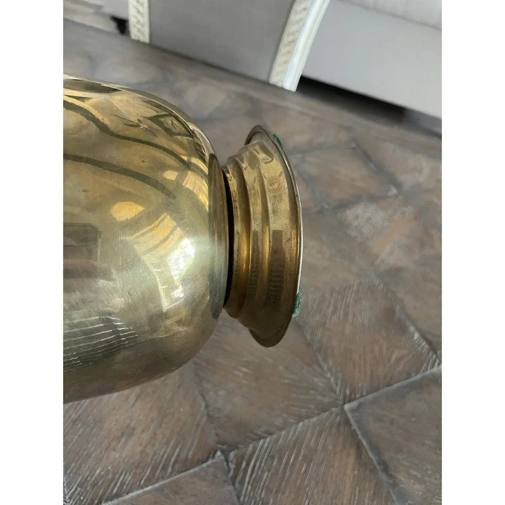 Vintage‎ Solid Brass Pedestal Bowl  Mid-Century Modern Footed Dish India